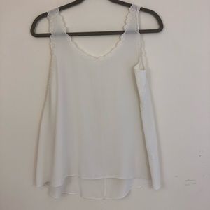 Stunning Delicate Vintage White Silk Camisole